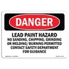 Signmission OSHA Sign, 18" Height, 24" Width, Rigid Plastic, Lead Paint Hazard No Sanding Chipping, Landscape OS-DS-P-1824-L-1942